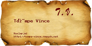 Tömpe Vince névjegykártya